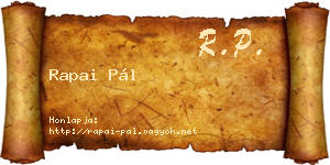 Rapai Pál névjegykártya